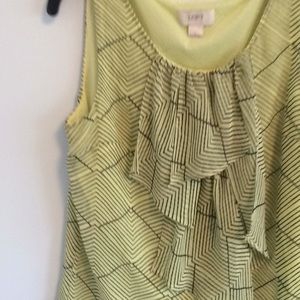 Lime green with black pattern blouse